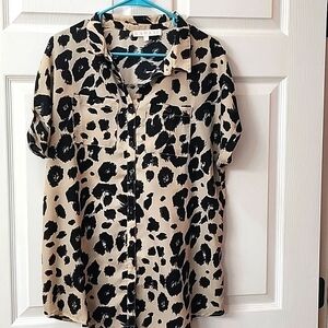 Karlie animal print blouse